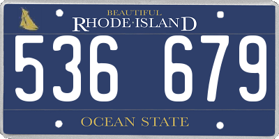 RI license plate 536679