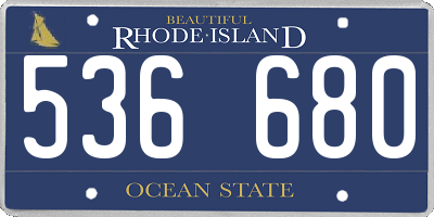 RI license plate 536680