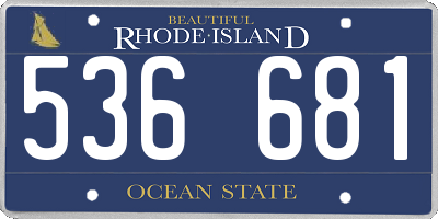 RI license plate 536681