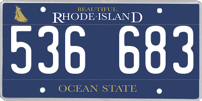 RI license plate 536683