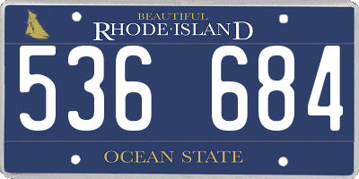 RI license plate 536684