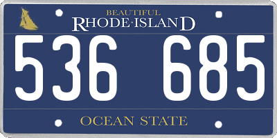 RI license plate 536685