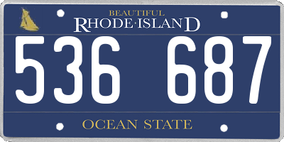 RI license plate 536687