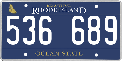 RI license plate 536689