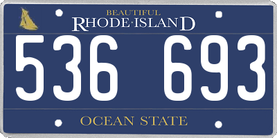 RI license plate 536693