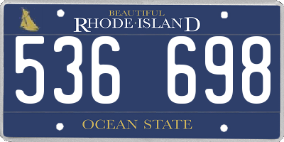RI license plate 536698