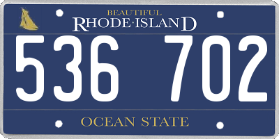 RI license plate 536702