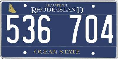 RI license plate 536704