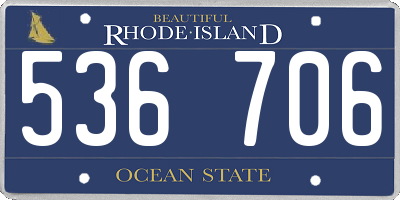 RI license plate 536706
