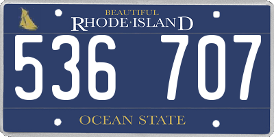 RI license plate 536707