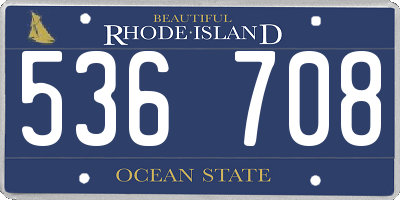 RI license plate 536708
