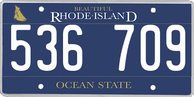 RI license plate 536709