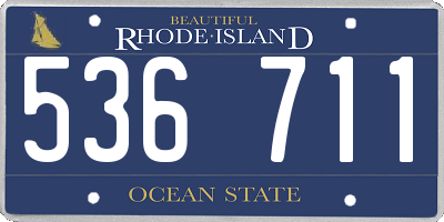 RI license plate 536711