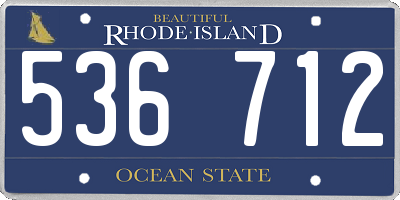 RI license plate 536712