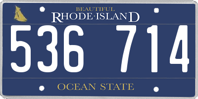 RI license plate 536714