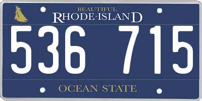 RI license plate 536715