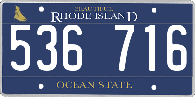 RI license plate 536716