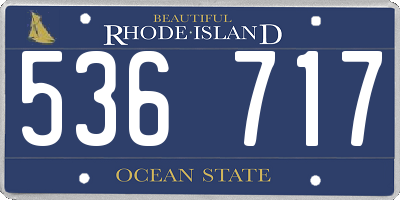 RI license plate 536717