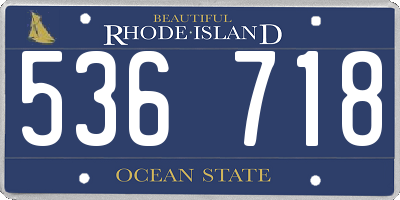 RI license plate 536718