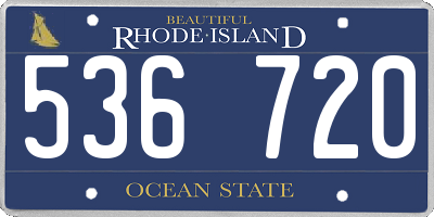 RI license plate 536720