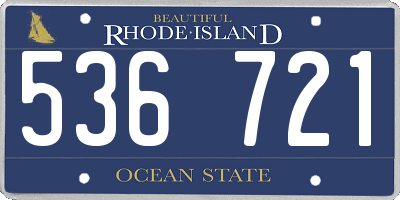RI license plate 536721