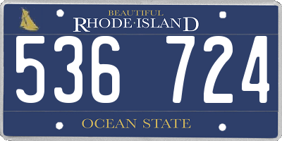 RI license plate 536724