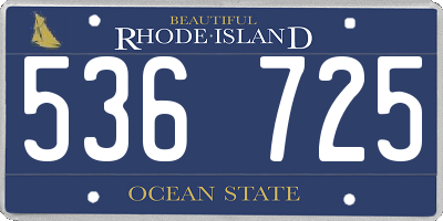 RI license plate 536725