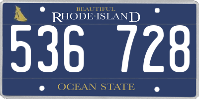 RI license plate 536728