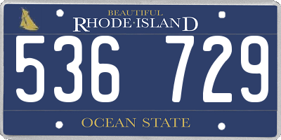 RI license plate 536729