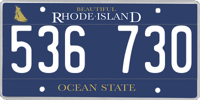 RI license plate 536730