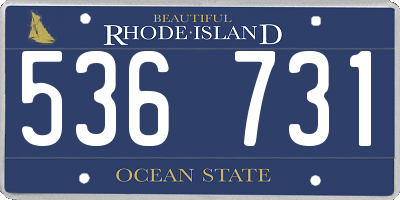 RI license plate 536731