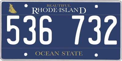 RI license plate 536732