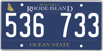 RI license plate 536733