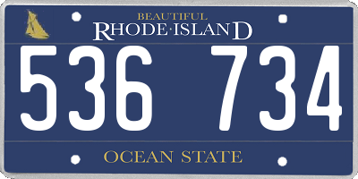 RI license plate 536734