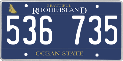 RI license plate 536735
