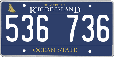 RI license plate 536736