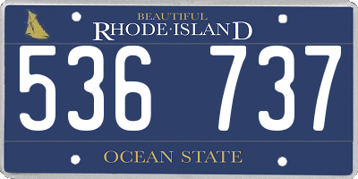 RI license plate 536737
