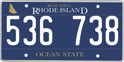 RI license plate 536738