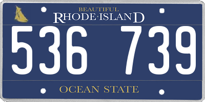 RI license plate 536739
