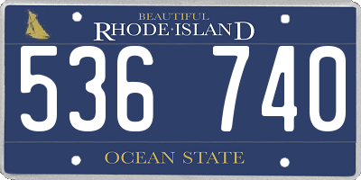 RI license plate 536740