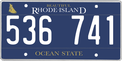 RI license plate 536741