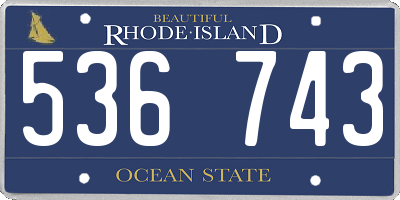 RI license plate 536743