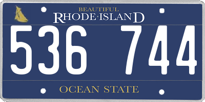 RI license plate 536744