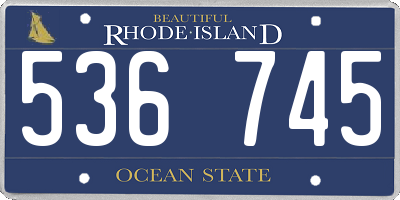 RI license plate 536745