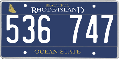 RI license plate 536747
