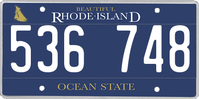 RI license plate 536748