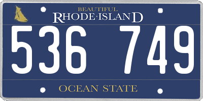 RI license plate 536749
