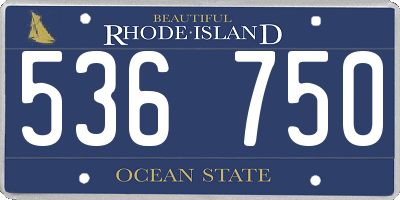 RI license plate 536750