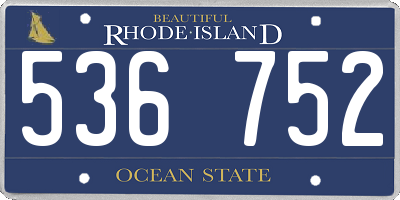 RI license plate 536752