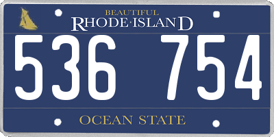 RI license plate 536754